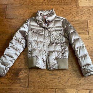 Down gold color coat